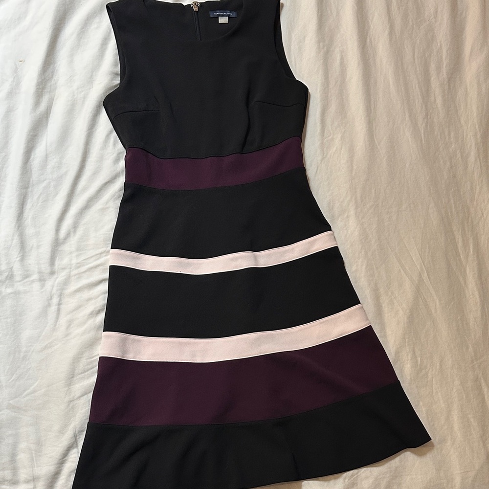 Tommy Hilfiger Black, Plum & Blush Colorblock Midi Dress